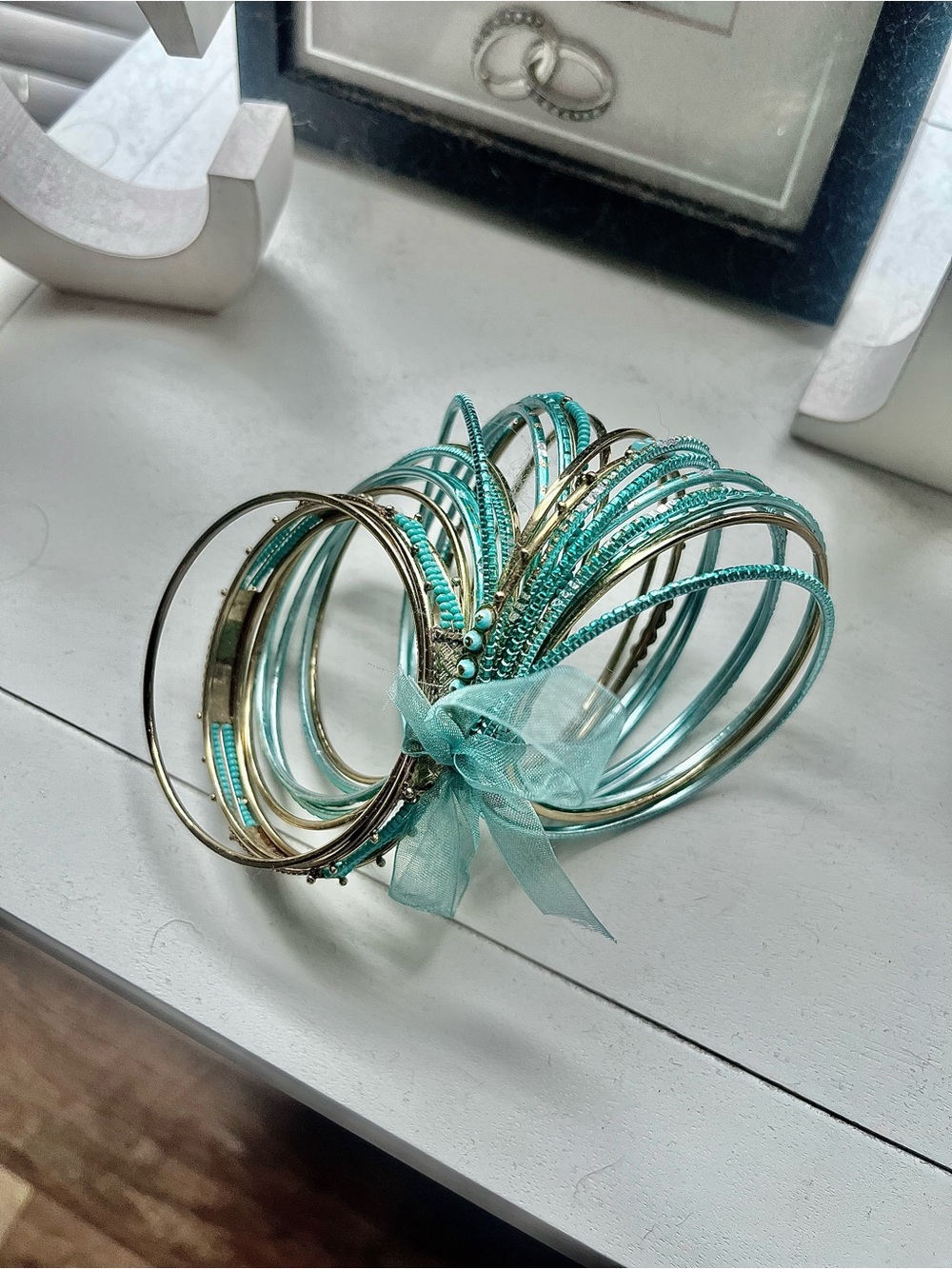 Turquoise Multi-Stack Bangle Bracelet Set - Picture 2 of 2